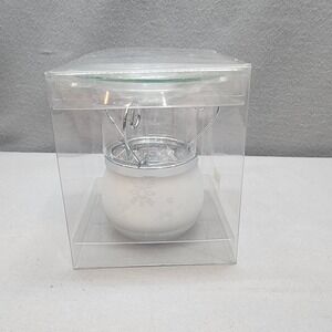 Yankee Candle Snowflake Tart Wax Warmer Melter‎ with Glass Dish and Metal Handle